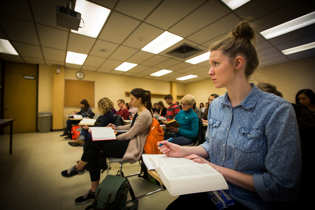 students sitting in a classroom