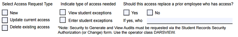 select access fields on form